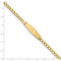 14k Curb Link 6.75mm Soft Diamond Shape ID Bracelet
