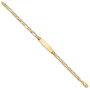 14k Figaro Soft Diamond Shape ID Bracelet