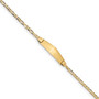 14k Figaro Soft Diamond Shape ID Bracelet