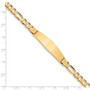 14k Figaro Soft Diamond Shape ID Bracelet