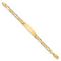 14k Figaro Soft Diamond Shape ID Bracelet