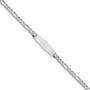 14k WG Figaro Link Soft Diamond Shape ID Bracelet