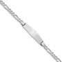 14k WG Figaro Link Soft Diamond Shape ID Bracelet