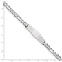 14k WG Figaro Link Soft Diamond Shape ID Bracelet