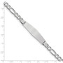 14k WG Figaro Link Soft Diamond Shape ID Bracelet