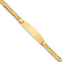 14K Curb Link Soft Diamond Shape ID Bracecet