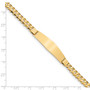 14K Curb Link Soft Diamond Shape ID Bracecet