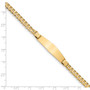 14K Curb Link Soft Diamond Shape ID Bracecet