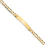 14k Flat Figaro Link ID Bracelet