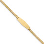 14k Flat Curb Link Soft Diamond Shape ID Bracelet