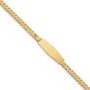 14k Flat Curb Link Soft Diamond Shape ID Bracelet