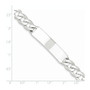 Sterling Silver Polished Engraveable Patterned Curb Link ID Bracelet