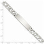 Sterling Silver Polished Engraveable Curb Link ID Bracelet