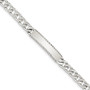 Sterling Silver Diamond-cut Engraveable Curb Link ID Bracelet