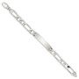 Sterling Silver 7.5inch Polished Engraveable Figaro Link ID Bracelet
