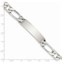 Sterling Silver 7.5inch Polished Engraveable 1 Figaro Link ID Bracelet