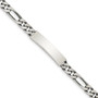 Sterling Silver 7inch Engraveable Antiqued Figaro Link ID Bracelet