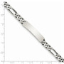 Sterling Silver 7inch Engraveable Antiqued Figaro Link ID Bracelet