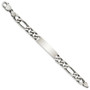 Sterling Silver 7.5inch Engraveable Antiqued Figaro Link ID Bracelet