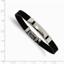 Stainless Steel Black Rubber 7.75in Bracelet