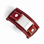 Stainless Steel Red Leather Polished/Brushed Buckle Bracelet