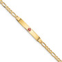 14K Medical Red Enamel Figaro ID Bracelet