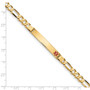 14K Medical Red Enamel Figaro ID Bracelet