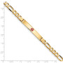 14K Medical Red Enamel Figaro ID Bracelet