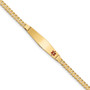 14K Medical Soft Diamond Shape Red Enamel Curb Link ID Bracecet