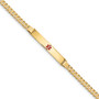 14K Medical Red Enamel Curb Link ID Bracecet