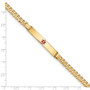 14K Medical Red Enamel Curb Link ID Bracecet