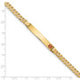 14K Medical Red Enamel Curb Link ID Bracecet