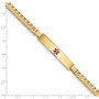 14K Medical Red Enamel Curb Link ID Bracecet