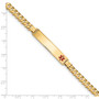 14K Medical Red Enamel Curb Link ID Bracecet