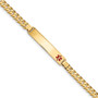 14K Medical Red Enamel Curb Link ID Bracecet