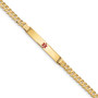 14K Medical Red Enamel Curb Link ID Bracecet