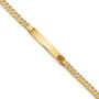 14K Medical Red Enamel Curb Link ID Bracecet