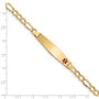 14K Medical Soft Diamond Shape Red Enamel ID Bracelet