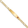 14K Medical Soft Diamond Shape Red Enamel ID Bracelet