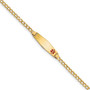 14K Medical Soft Diamond Shape Red Enamel ID Bracelet