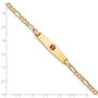 14K Medical Soft Diamond Shape Red Enamel ID Bracelet