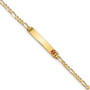 14K Medical Red Enamel Flat Figaro Link ID Bracelet