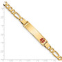 14K Medical Red Enamel Flat Figaro Link ID Bracelet