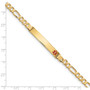 14K Medical Red Enamel Flat Figaro Link ID Bracelet