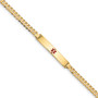 14K Medical Red Enamel Flat Curb Link ID Bracelet