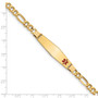 14K Medical Soft Diamond Shape Enamel Semi-Solid Figaro Link ID Bracelet