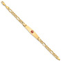 14K Medical Soft Diamond Shape Enamel Semi-Solid Figaro Link ID Bracelet