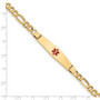 14K Medical Soft Diamond Shape Enamel Semi-Solid Figaro Link ID Bracelet