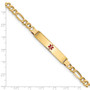 14K Medical Red Enamel Semi-Solid Figaro Link ID Bracelet