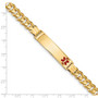 14K Medical Red Enamel Curb ID Bracelet